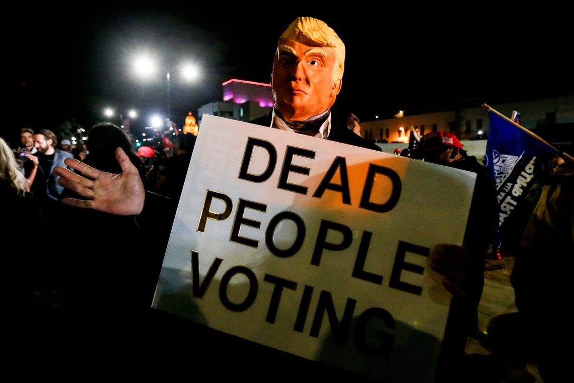 A supporter of President Donald Trump during a rally in Beverly Hills, Calif., Saturday, Nov. 7, 2020. Democrat Joe Biden defeated President Donald Trump to become the 46th president of the United States on Saturday, positioning himself to lead a nation gripped by the historic pandemic and a confluence of economic and social turmoil. (AP Photo/Ringo H.W. Chiu) A supporter of President Donald Trump during a rally in Beverly Hills, Calif., Saturday, Nov. 7, 2020. Democrat Joe Biden defeated President Donald Trump to become the 46th president of the United States on Saturday, positioning himself to lead a nation gripped by the historic pandemic and a confluence of economic and social turmoil. (AP Photo/Ringo H.W. Chiu)
