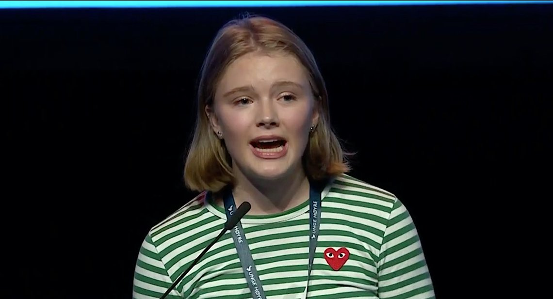 Ingrid Louise Storebø. Stillbilde: hoyre.no Ingrid Louise Storebø. Stillbilde: hoyre.no