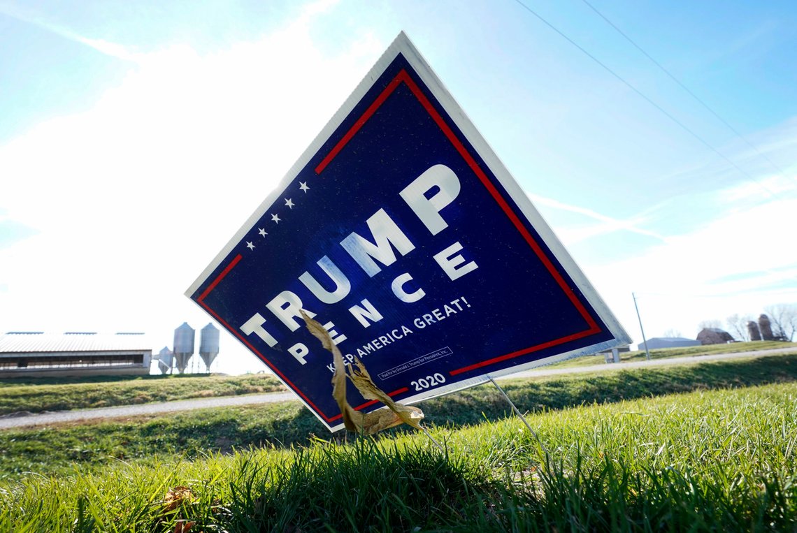 A sign in support of President Donald Trump is seen in the yard of Jasper County Republican Party chairman Thad Nearmyer, Thursday, Nov. 19, 2020, near Monroe, Iowa. "It's the Trump factor," Nearmyer said about how Democrats lost House seats. "People were super excited to vote for the president." (AP Photo/Charlie Neibergall) A sign in support of President Donald Trump is seen in the yard of Jasper County Republican Party chairman Thad Nearmyer, Thursday, Nov. 19, 2020, near Monroe, Iowa. "It's the Trump factor," Nearmyer said about how Democrats lost House seats. "People were super excited to vote for the president." (AP Photo/Charlie Neibergall)