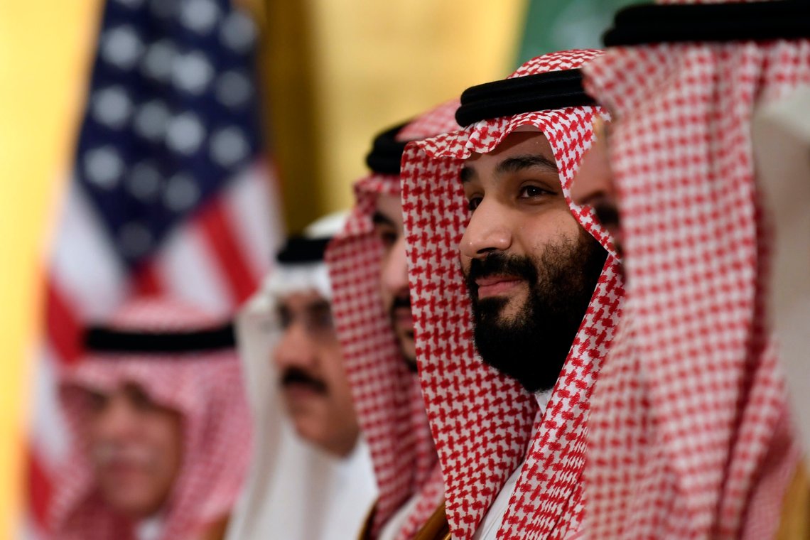 FILE - In this June 29, 2019 file photo, Saudi Arabia's Crown Prince Mohammed bin Salman listens during his meeting with President Donald Trump on the sidelines of the G-20 summit in Osaka, Japan. A number of prominent world leaders have a personal stake in the outcome of the Nov. 3 U.S. election, with their fortunes depending heavily on the success or failure of President Donald Trump. Trump stood by the crown prince in the face of sharp criticism after the killing of Washington Post writer Jamal Khashoggi by Saudi agents in late 2018. (AP Photo/Susan Walsh, File) FILE - In this June 29, 2019 file photo, Saudi Arabia's Crown Prince Mohammed bin Salman listens during his meeting with President Donald Trump on the sidelines of the G-20 summit in Osaka, Japan. A number of prominent world leaders have a personal stake in the outcome of the Nov. 3 U.S. election, with their fortunes depending heavily on the success or failure of President Donald Trump. Trump stood by the crown prince in the face of sharp criticism after the killing of Washington Post writer Jamal Khashoggi by Saudi agents in late 2018. (AP Photo/Susan Walsh, File)