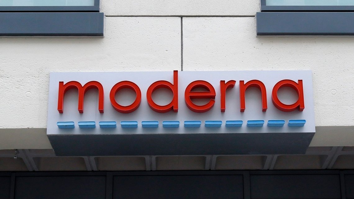 FILE - In this Monday, May 18, 2020, file photo, a sign marks an entrance to a Moderna, Inc., building, in Cambridge, Mass. Moderna Inc. says it will ask U.S. and European regulators to allow emergency use of its COVID-19 vaccine as new study results confirm the shots offer strong protection. (AP Photo/Bill Sikes, File) FILE - In this Monday, May 18, 2020, file photo, a sign marks an entrance to a Moderna, Inc., building, in Cambridge, Mass. Moderna Inc. says it will ask U.S. and European regulators to allow emergency use of its COVID-19 vaccine as new study results confirm the shots offer strong protection. (AP Photo/Bill Sikes, File)