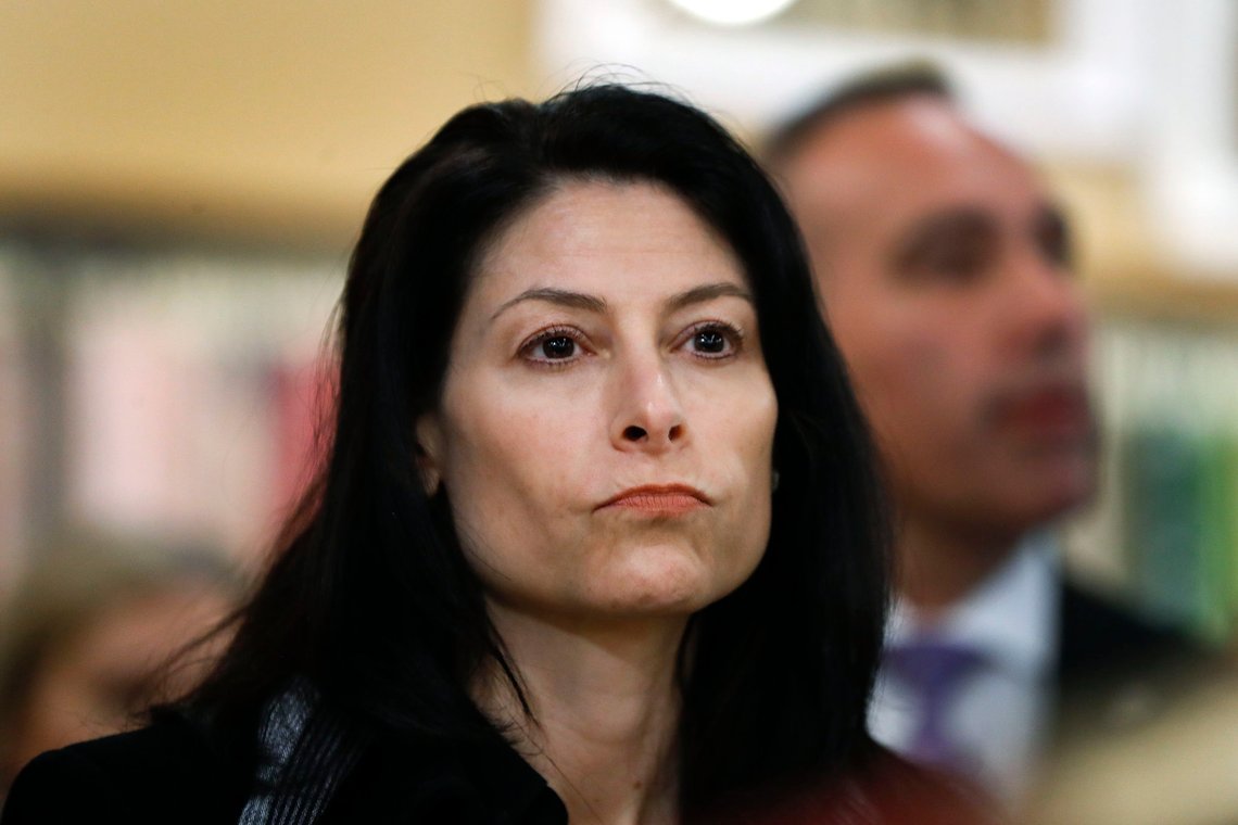 FILE - In this March 18, 2019, file photo, Michigan Attorney General Dana Nessel attends an event in Clawson, Mich. Enbridge Inc. said Friday, March 6, 2020, it has hired companies to design and build a disputed oil pipeline tunnel beneath the channel linking Lakes Huron and Michigan, despite pending legal challenges. Nessel is appealing a Michigan Court of Claims ruling in October 2019 that upheld an agreement between Enbridge and former Republican Gov. Rick Snyder's administration to drill the tunnel through bedrock beneath the straits. (AP Photo/Paul Sancya File) FILE - In this March 18, 2019, file photo, Michigan Attorney General Dana Nessel attends an event in Clawson, Mich. Enbridge Inc. said Friday, March 6, 2020, it has hired companies to design and build a disputed oil pipeline tunnel beneath the channel linking Lakes Huron and Michigan, despite pending legal challenges. Nessel is appealing a Michigan Court of Claims ruling in October 2019 that upheld an agreement between Enbridge and former Republican Gov. Rick Snyder's administration to drill the tunnel through bedrock beneath the straits. (AP Photo/Paul Sancya File)