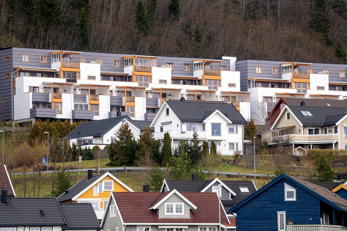 Stjørdal 20200503.
Blokk og hus på Stjørdal.
Foto: Gorm Kallestad / NTB Stjørdal 20200503.
Blokk og hus på Stjørdal.
Foto: Gorm Kallestad / NTB