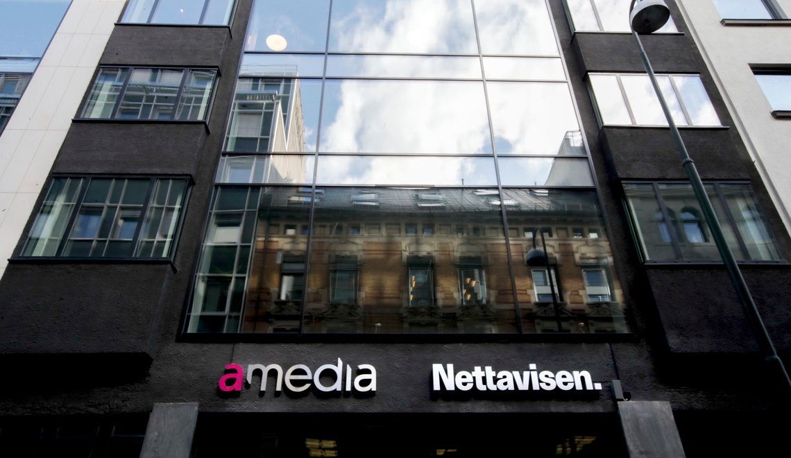 Oslo 20200510.
Amedia og Nettavisen har kontorer i Akersgata.
Foto: Vidar Ruud / NTB Oslo 20200510.
Amedia og Nettavisen har kontorer i Akersgata.
Foto: Vidar Ruud / NTB