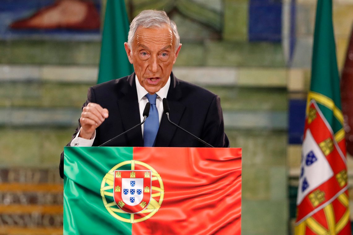 Incumbent Marcelo Rebelo de Sousa delivers a speech following the results of Portugal's presidential election, in Lisbon, Monday, Jan. 25, 2021. Rebelo de Sousa was reelected for a second five-year term. (AP Photo/Armando Franca) Incumbent Marcelo Rebelo de Sousa delivers a speech following the results of Portugal's presidential election, in Lisbon, Monday, Jan. 25, 2021. Rebelo de Sousa was reelected for a second five-year term. (AP Photo/Armando Franca)