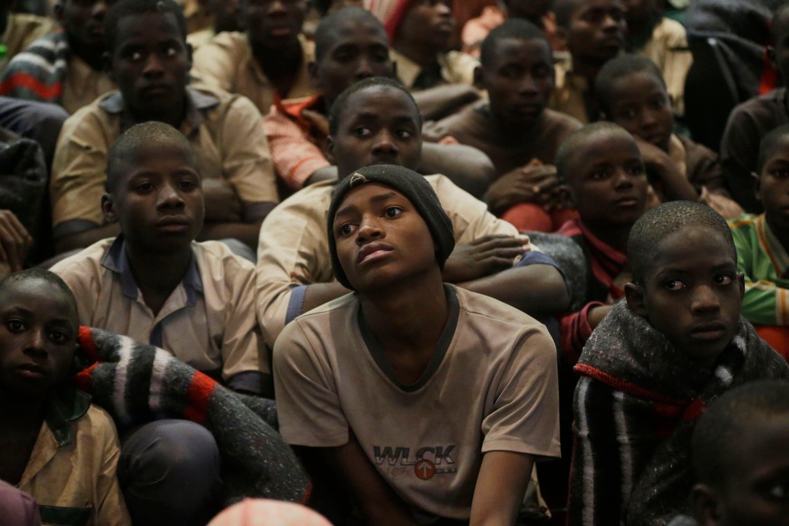 Some of the schoolboys who were kidnapped from the all-boys Government Science Secondary School in Kankara in Katsina state village sit together following their release in Katsina, Nigeria, on Dec. 18, 2020. Nigeria's Boko Haram jihadist rebels claimed responsibility for the abduction of more than 300 boys from the school. (AP Photo/Sunday Alamba) Some of the schoolboys who were kidnapped from the all-boys Government Science Secondary School in Kankara in Katsina state village sit together following their release in Katsina, Nigeria, on Dec. 18, 2020. Nigeria's Boko Haram jihadist rebels claimed responsibility for the abduction of more than 300 boys from the school. (AP Photo/Sunday Alamba)