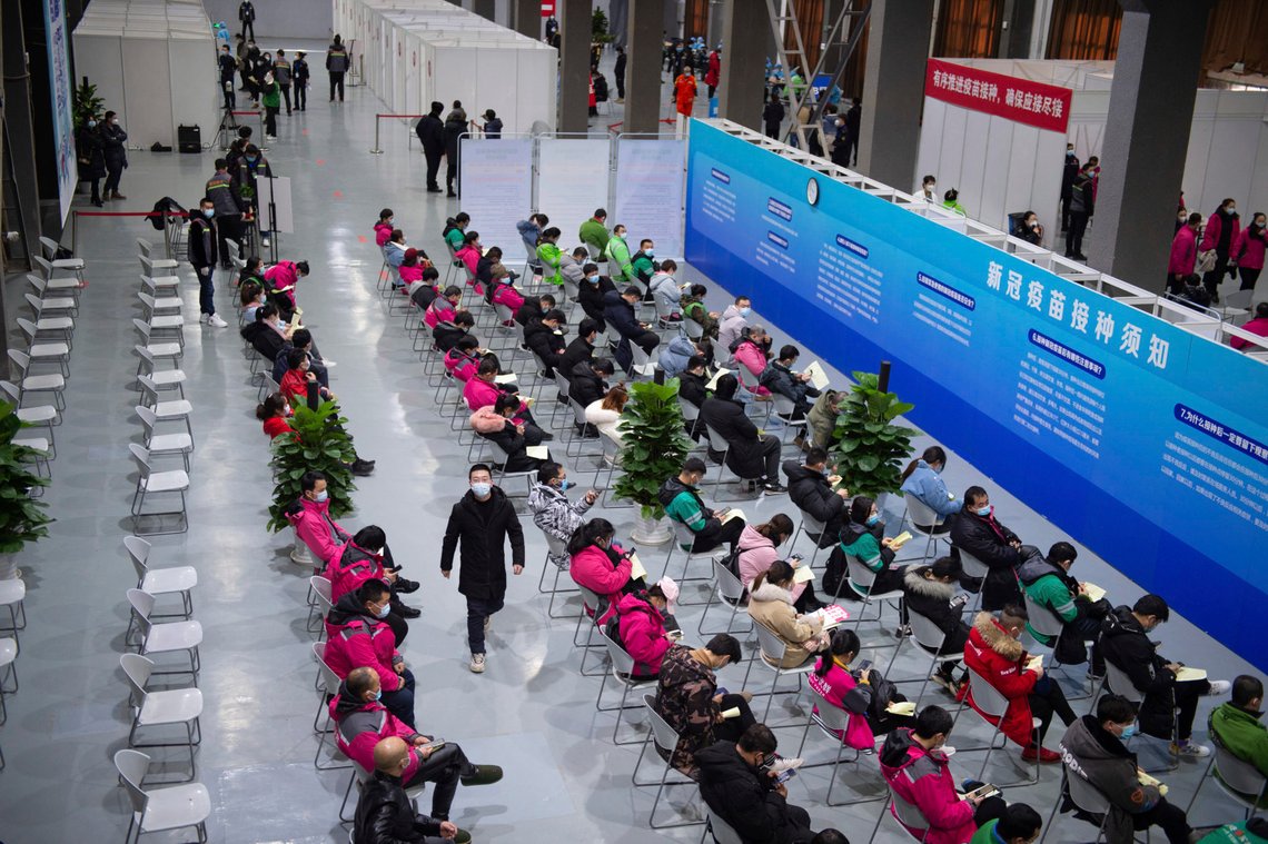 In this photo released by Xinhua News Agency, residents wait for 30 minutes at an observation point after receiving their COVID-19 vaccinations at a temporary vaccination site in Beijing, Saturday, Jan. 2, 2021. China authorized its first homegrown COVID-19 vaccine for general use on Dec. 31, 2020, adding another shot that could see wide use in poorer countries as the virus surges back around the globe. (Chen Zhonghao/Xinhua via AP) In this photo released by Xinhua News Agency, residents wait for 30 minutes at an observation point after receiving their COVID-19 vaccinations at a temporary vaccination site in Beijing, Saturday, Jan. 2, 2021. China authorized its first homegrown COVID-19 vaccine for general use on Dec. 31, 2020, adding another shot that could see wide use in poorer countries as the virus surges back around the globe. (Chen Zhonghao/Xinhua via AP)