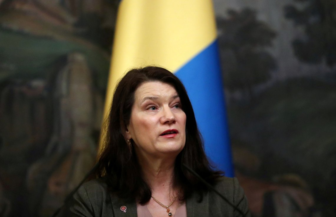 FILE PHOTO: Swedish Foreign Minister Ann Linde attends a news conference during a visit to Moscow, Russia, February 4, 2020. REUTERS/Evgenia Novozhenina/File Photo FILE PHOTO: Swedish Foreign Minister Ann Linde attends a news conference during a visit to Moscow, Russia, February 4, 2020. REUTERS/Evgenia Novozhenina/File Photo