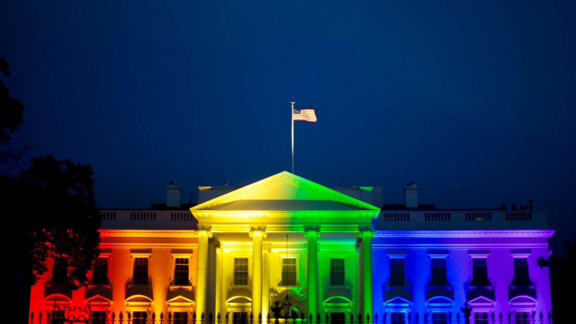 FILE - In this June 26, 2015, file photo, the White House in Washington, is lit up in rainbow colors in commemoration of the Supreme Court's ruling to legalize same-sex marriage. Less than five months from Election Day, President Donald Trump is positioning himself as the spokesman for voters resisting a new wave of cultural change, ready to ride any backlash from the protests calling for racial equality and police reform and this weeks Supreme Court rulings extending protections to gay workers and young immigrants. (AP Photo/Pablo Martinez Monsivais, File) FILE - In this June 26, 2015, file photo, the White House in Washington, is lit up in rainbow colors in commemoration of the Supreme Court's ruling to legalize same-sex marriage. Less than five months from Election Day, President Donald Trump is positioning himself as the spokesman for voters resisting a new wave of cultural change, ready to ride any backlash from the protests calling for racial equality and police reform and this weeks Supreme Court rulings extending protections to gay workers and young immigrants. (AP Photo/Pablo Martinez Monsivais, File)
