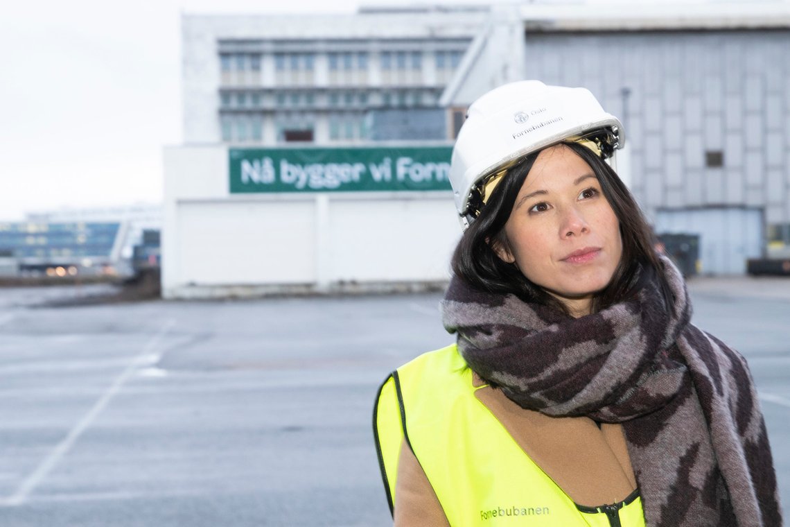 Fornebu 20201211.
Oslos miljø- og samferdselsbyråd Lan Marie Berg (MDG) under anleggsstart av den nye Fornebubanen.
Foto: Terje Pedersen / NTB Fornebu 20201211.
Oslos miljø- og samferdselsbyråd Lan Marie Berg (MDG) under anleggsstart av den nye Fornebubanen.
Foto: Terje Pedersen / NTB