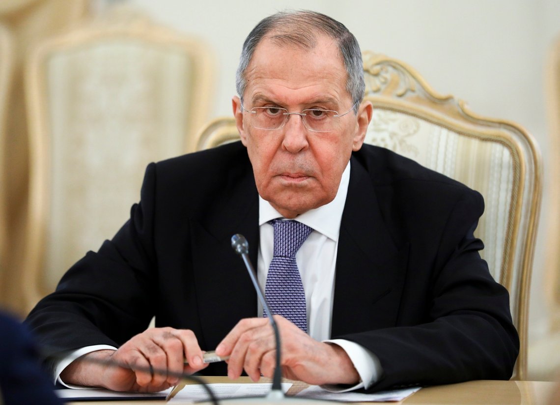 In this handout photo released by Russian Foreign Ministry Press Service, Russian Foreign Minister Sergey Lavrov listens to United Nations Special Envoy for Syria Geir Pedersen during their talks in Moscow, Russia, Thursday, Feb. 18, 2021. (Russian Foreign Ministry Press Service via AP) In this handout photo released by Russian Foreign Ministry Press Service, Russian Foreign Minister Sergey Lavrov listens to United Nations Special Envoy for Syria Geir Pedersen during their talks in Moscow, Russia, Thursday, Feb. 18, 2021. (Russian Foreign Ministry Press Service via AP)