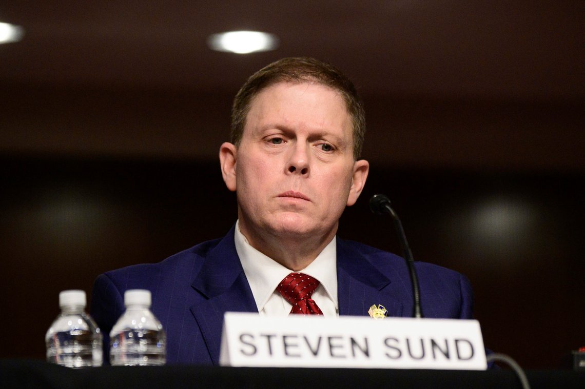 Former U.S. Capitol Police Chief Steven Sund testifies before a Senate Homeland Security and Governmental Affairs & Senate Rules and Administration joint hearing on Capitol Hill, Washington, Tuesday, Feb. 23, 2021, to examine the January 6th attack on the Capitol. (Erin Scott/The New York Times via AP, Pool) Former U.S. Capitol Police Chief Steven Sund testifies before a Senate Homeland Security and Governmental Affairs & Senate Rules and Administration joint hearing on Capitol Hill, Washington, Tuesday, Feb. 23, 2021, to examine the January 6th attack on the Capitol. (Erin Scott/The New York Times via AP, Pool)