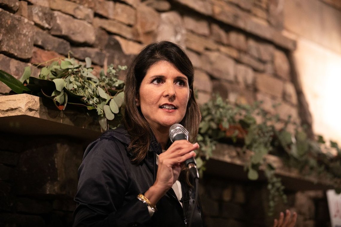 CUMMING, GA - DECEMBER 20: Former U.N. Ambassador Nikki Haley speaks in support of Georgia Republican Senate candidates David Perdue (R-GA) and Kelly Loeffler (R-GA) during a campaign rally on December 20, 2020 in Cumming, Georgia. The Senate Firewall campaign event comes ahead of a crucial runoff election for Perdue and Loeffler on January 5th that will determine what party controls the United States Senate. Jessica McGowan/Getty Images/AFP
== FOR NEWSPAPERS, INTERNET, TELCOS & TELEVISION USE ONLY == CUMMING, GA - DECEMBER 20: Former U.N. Ambassador Nikki Haley speaks in support of Georgia Republican Senate candidates David Perdue (R-GA) and Kelly Loeffler (R-GA) during a campaign rally on December 20, 2020 in Cumming, Georgia. The Senate Firewall campaign event comes ahead of a crucial runoff election for Perdue and Loeffler on January 5th that will determine what party controls the United States Senate. Jessica McGowan/Getty Images/AFP
== FOR NEWSPAPERS, INTERNET, TELCOS & TELEVISION USE ONLY ==