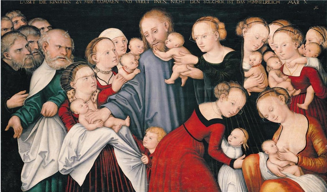 Lucas Cranach den yngre (1515-1586)
Olje på lerret montert på panel, 72,2 x 121,6 cm, Johanniterhalle, Schwäbisch Hall. Lucas Cranach den yngre (1515-1586)
Olje på lerret montert på panel, 72,2 x 121,6 cm, Johanniterhalle, Schwäbisch Hall.