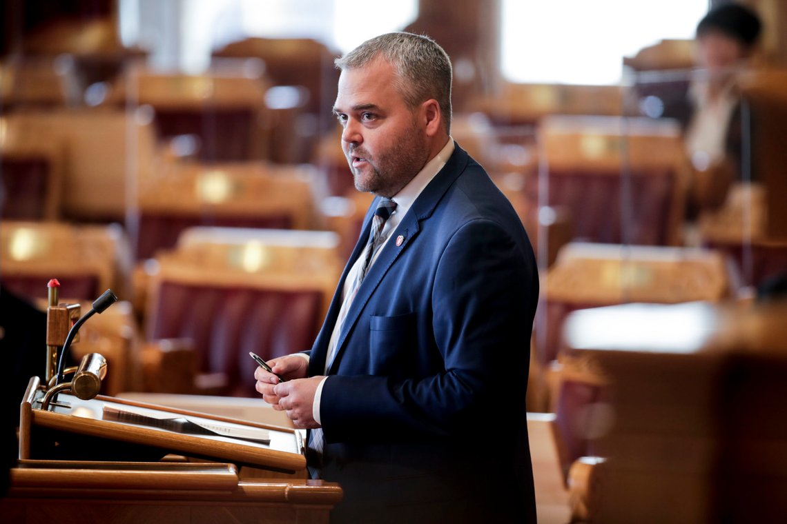 Oslo 20200527.
Roy Steffensen (Frp) i den muntlig spørretime på stortinget.
Foto: Vidar Ruud / NTB Oslo 20200527.
Roy Steffensen (Frp) i den muntlig spørretime på stortinget.
Foto: Vidar Ruud / NTB