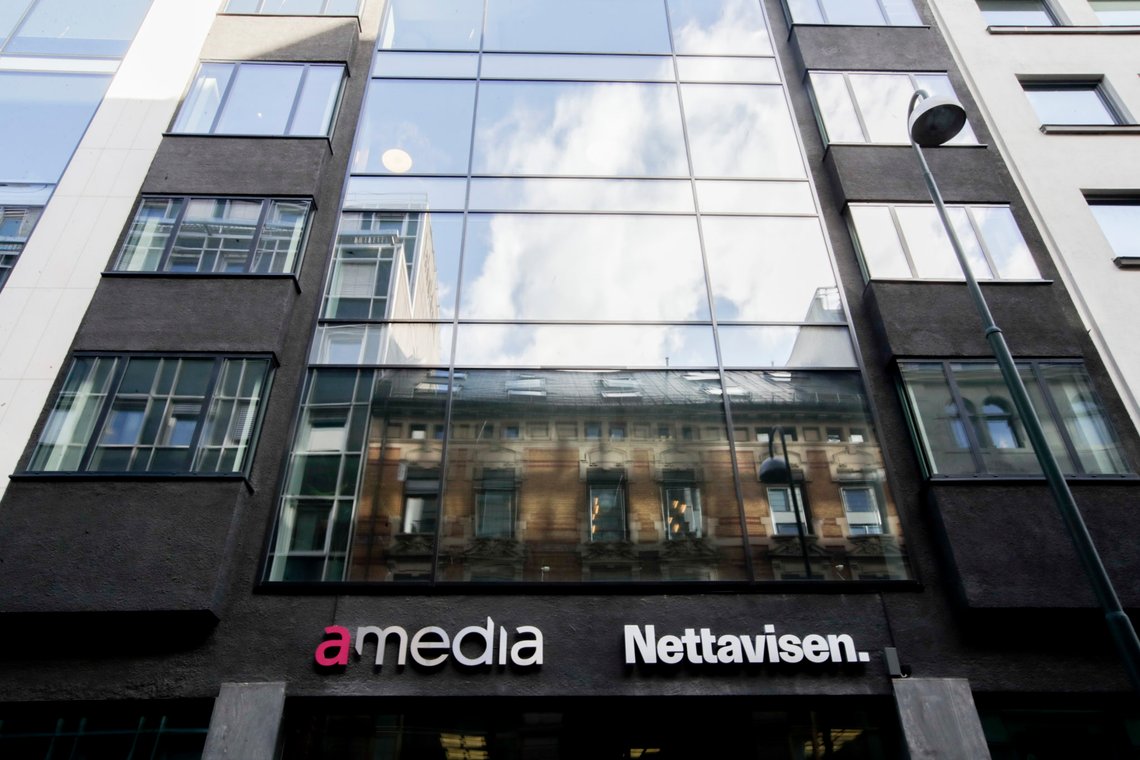 Oslo 20200510.
Amedia AS har kontor i Akersgt, sammen med nettavisen.
Foto: Vidar Ruud / NTB Oslo 20200510.
Amedia AS har kontor i Akersgt, sammen med nettavisen.
Foto: Vidar Ruud / NTB