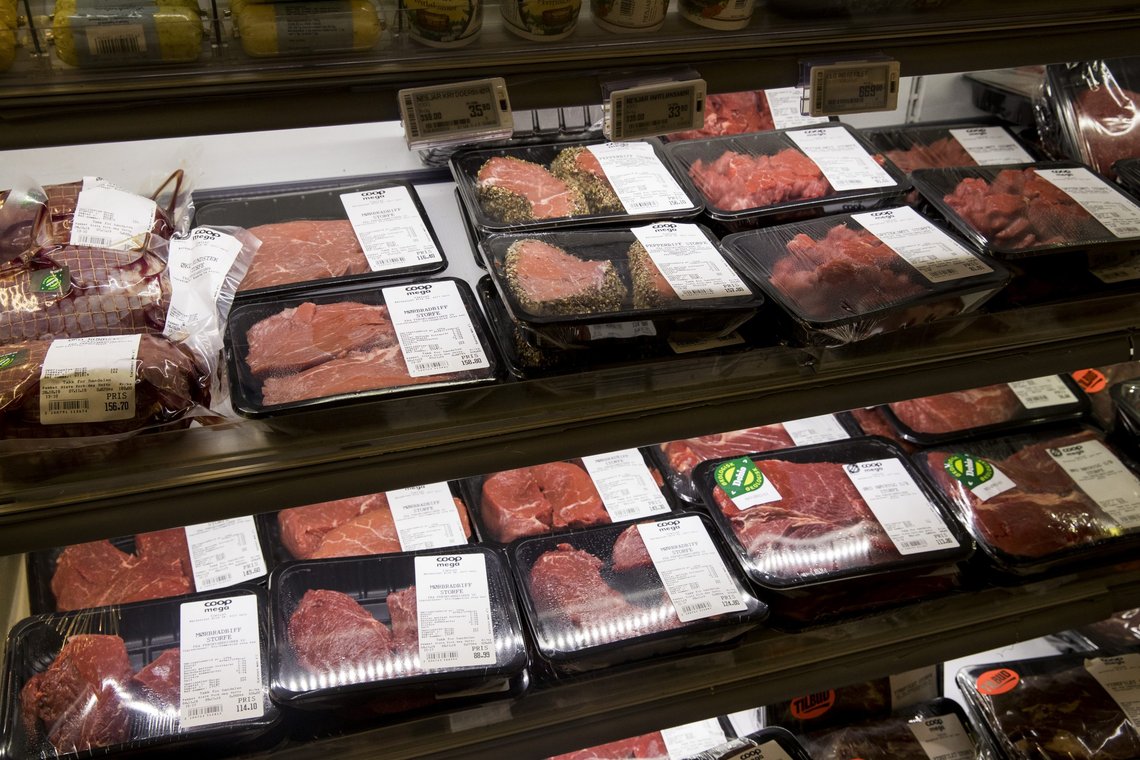 Oslo 20191105.
Ferskt kjøtt i hyllene på Coop på Skøyen i Oslo.
Foto: Terje Pedersen / NTB Oslo 20191105.
Ferskt kjøtt i hyllene på Coop på Skøyen i Oslo.
Foto: Terje Pedersen / NTB