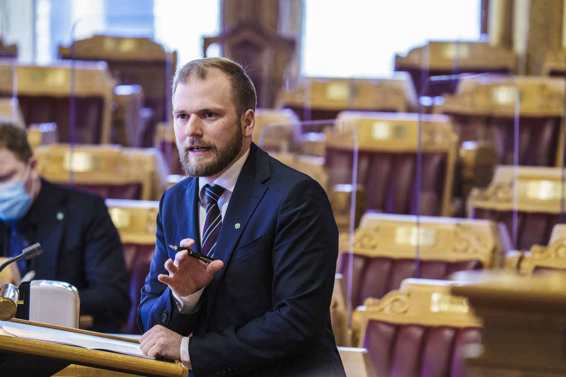 Oslo 20210519.
Willfred Nordlund (Sp) under den muntlige spørretimen i Stortinget.
Foto: Stian Lysberg Solum / NTB Oslo 20210519.
Willfred Nordlund (Sp) under den muntlige spørretimen i Stortinget.
Foto: Stian Lysberg Solum / NTB