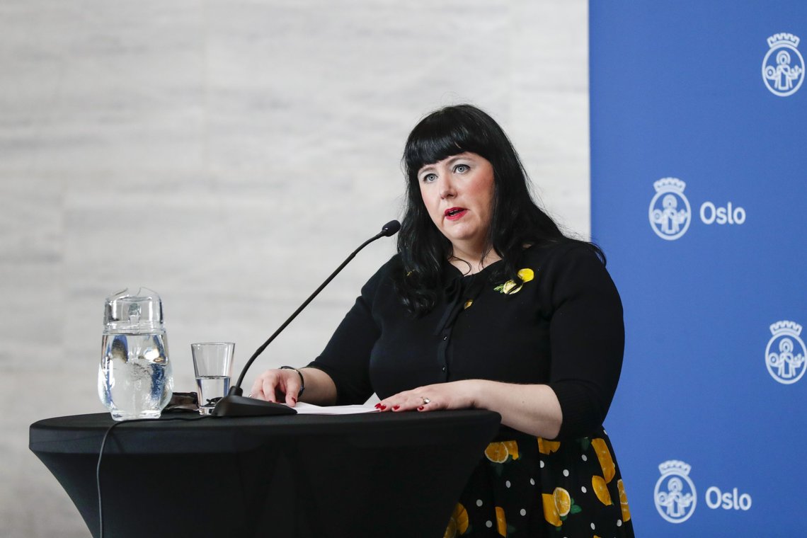 Byråd for næring og eierskap Victoria Marie Evensen (Ap) orienterte onsdag om koronasituasjonen. Foto: Berit Roald / NTB Byråd for næring og eierskap Victoria Marie Evensen (Ap) orienterte onsdag om koronasituasjonen. Foto: Berit Roald / NTB