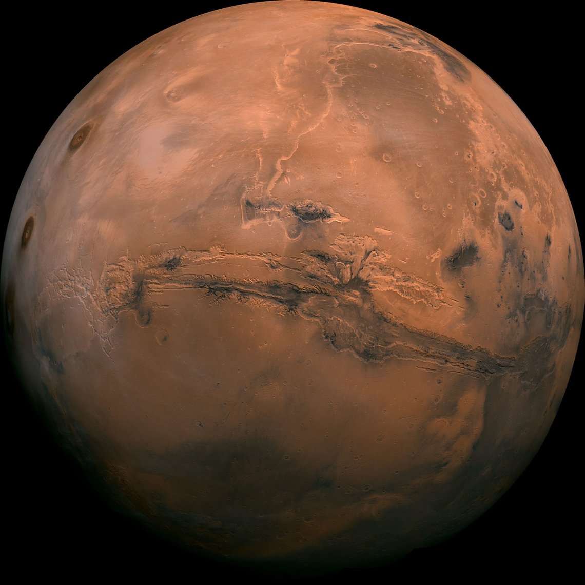 Mars. Bilde fra NASA via AP-NTB. Mars. Bilde fra NASA via AP-NTB.