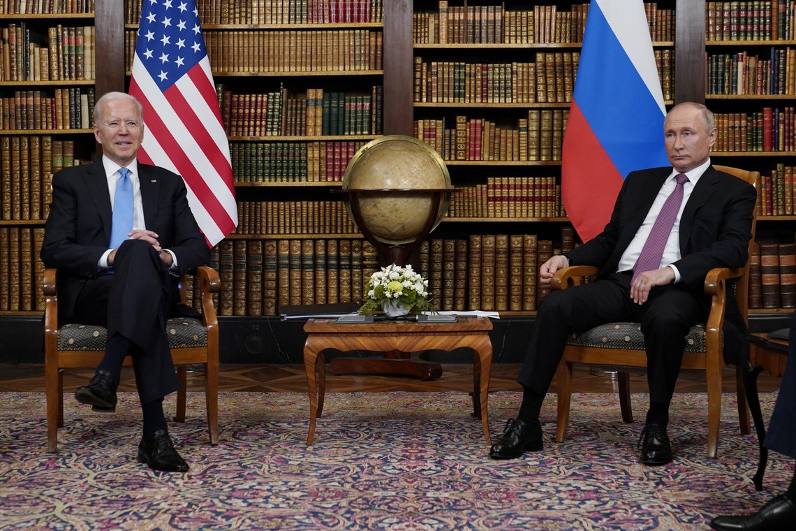President Joe Biden meets with Russian President Vladimir Putin, Wednesday, June 16, 2021, at the 'Villa la Grange', in Geneva, Switzerland. (AP Photo/Patrick Semansky) President Joe Biden meets with Russian President Vladimir Putin, Wednesday, June 16, 2021, at the 'Villa la Grange', in Geneva, Switzerland. (AP Photo/Patrick Semansky)