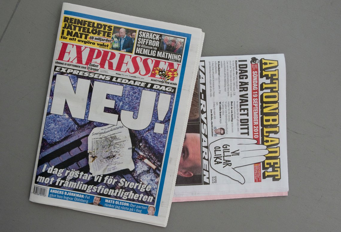 Expressen legger ned sin klimaredaksjon, siden sakene leses for lite. Avisen er også kjent for sin kraftige motstand mot Sverigedemokraterna. Foto: Pontus Lundahl / SCANPIX Expressen legger ned sin klimaredaksjon, siden sakene leses for lite. Avisen er også kjent for sin kraftige motstand mot Sverigedemokraterna. Foto: Pontus Lundahl / SCANPIX