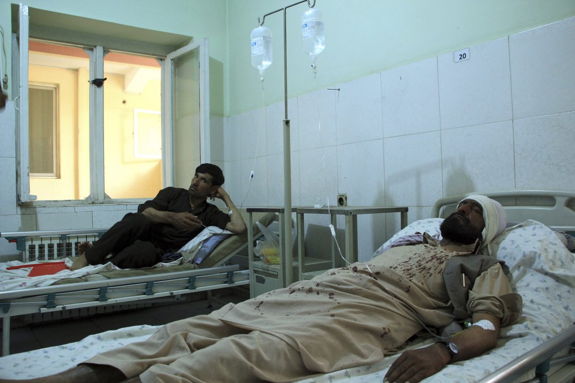 Injured workers of HALO Trust de-mining organization are treated at a hospital in northern Baghlan province, Afghanistan, Wednesday, June 9, 2021. Workers of the organization were attacked on Tuesday night by the armed gunmen. (AP Photo/Mehrab Ibrahimi) Injured workers of HALO Trust de-mining organization are treated at a hospital in northern Baghlan province, Afghanistan, Wednesday, June 9, 2021. Workers of the organization were attacked on Tuesday night by the armed gunmen. (AP Photo/Mehrab Ibrahimi)