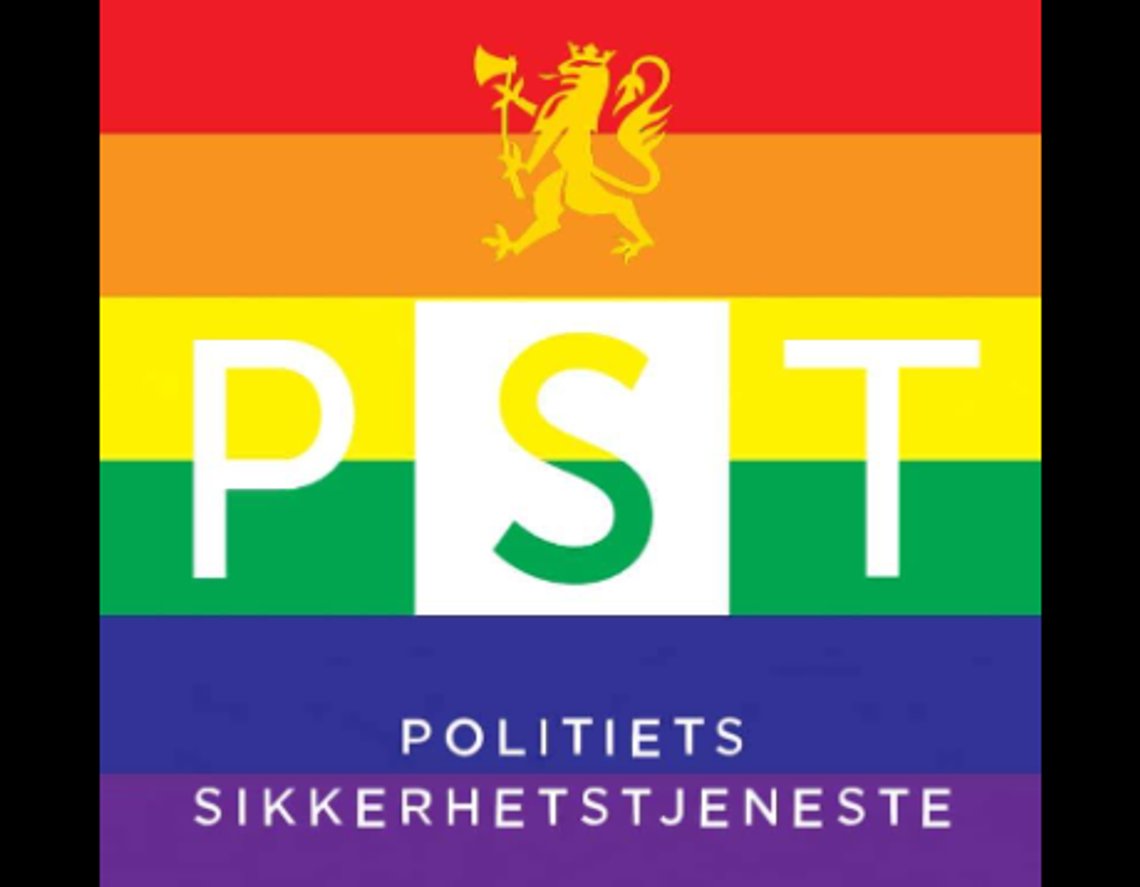 PST vil også hylle polygami og BDSM, og har endret logoen til regnbueflagget. Islamistisk terror er de ikke lenger så veldig bekymret for, og anslår trusselen som moderat. Foto: PST/Facebook PST vil også hylle polygami og BDSM, og har endret logoen til regnbueflagget. Islamistisk terror er de ikke lenger så veldig bekymret for, og anslår trusselen som moderat. Foto: PST/Facebook