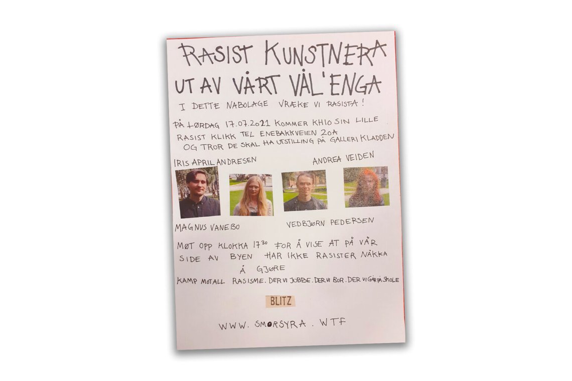 Denne plakaten er hengt opp flere steder i Oslo. Foto: Skjermdump Denne plakaten er hengt opp flere steder i Oslo. Foto: Skjermdump