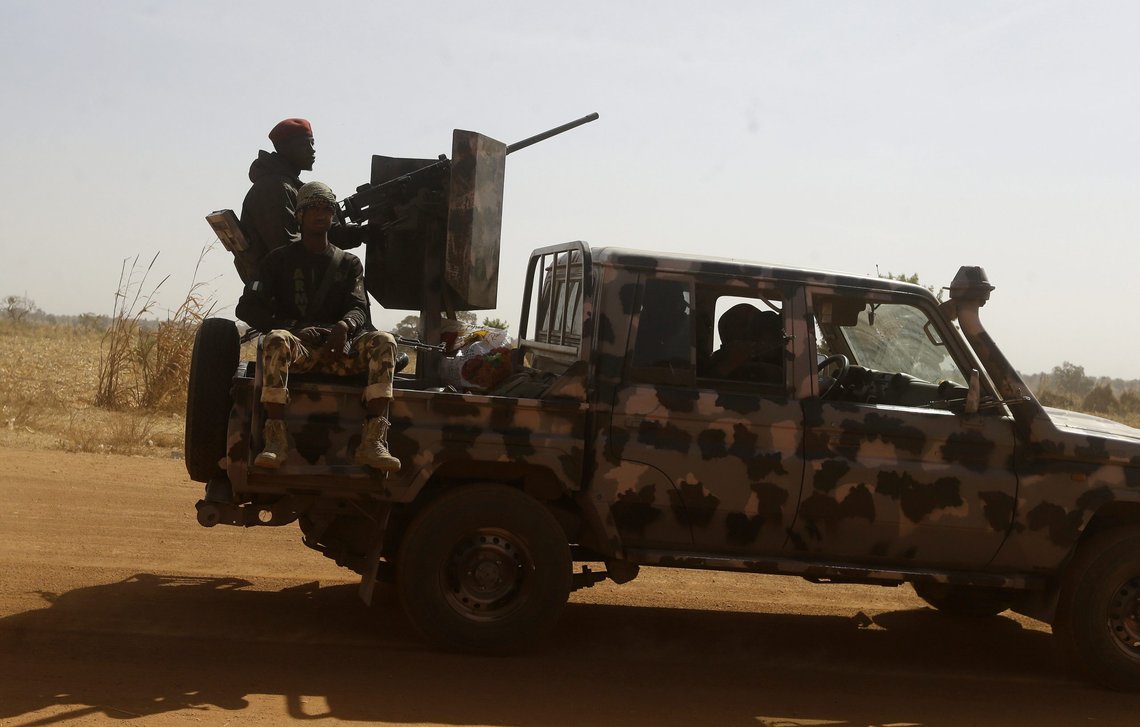 Nigerian soldiers drive past Government Science secondary school in Kankara, Nigeria, Wednesday, Dec. 16, 2020. Rebels from the Boko Haram extremist group claimed responsibility Tuesday for abducting hundreds of boys from a school in Nigeria's northern Katsina State last week in one of the largest such attacks in years, raising fears of a growing wave of violence in the region. (AP Photo/Sunday Alamba) Nigerian soldiers drive past Government Science secondary school in Kankara, Nigeria, Wednesday, Dec. 16, 2020. Rebels from the Boko Haram extremist group claimed responsibility Tuesday for abducting hundreds of boys from a school in Nigeria's northern Katsina State last week in one of the largest such attacks in years, raising fears of a growing wave of violence in the region. (AP Photo/Sunday Alamba)