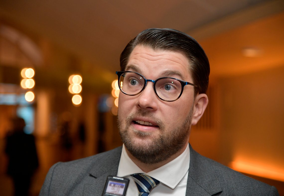 Sverigedemokratenes partileder Jimmie Åkesson er politianmeldt for å fremme SDs politikk. Foto: Anders Wiklund/TT / NTB Sverigedemokratenes partileder Jimmie Åkesson er politianmeldt for å fremme SDs politikk. Foto: Anders Wiklund/TT / NTB