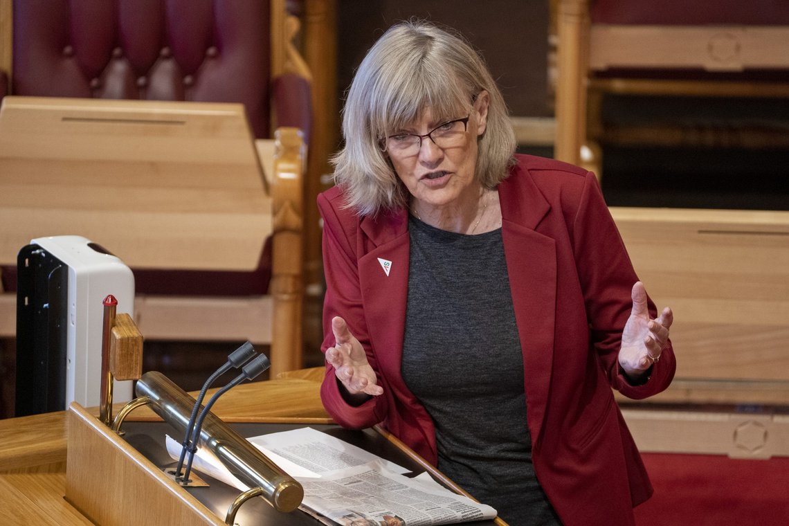 SVs Karin Andersen (SV) her under en tidligere muntlig spørretime på Stortinget. Foto: Terje Pedersen / NTB SVs Karin Andersen (SV) her under en tidligere muntlig spørretime på Stortinget. Foto: Terje Pedersen / NTB