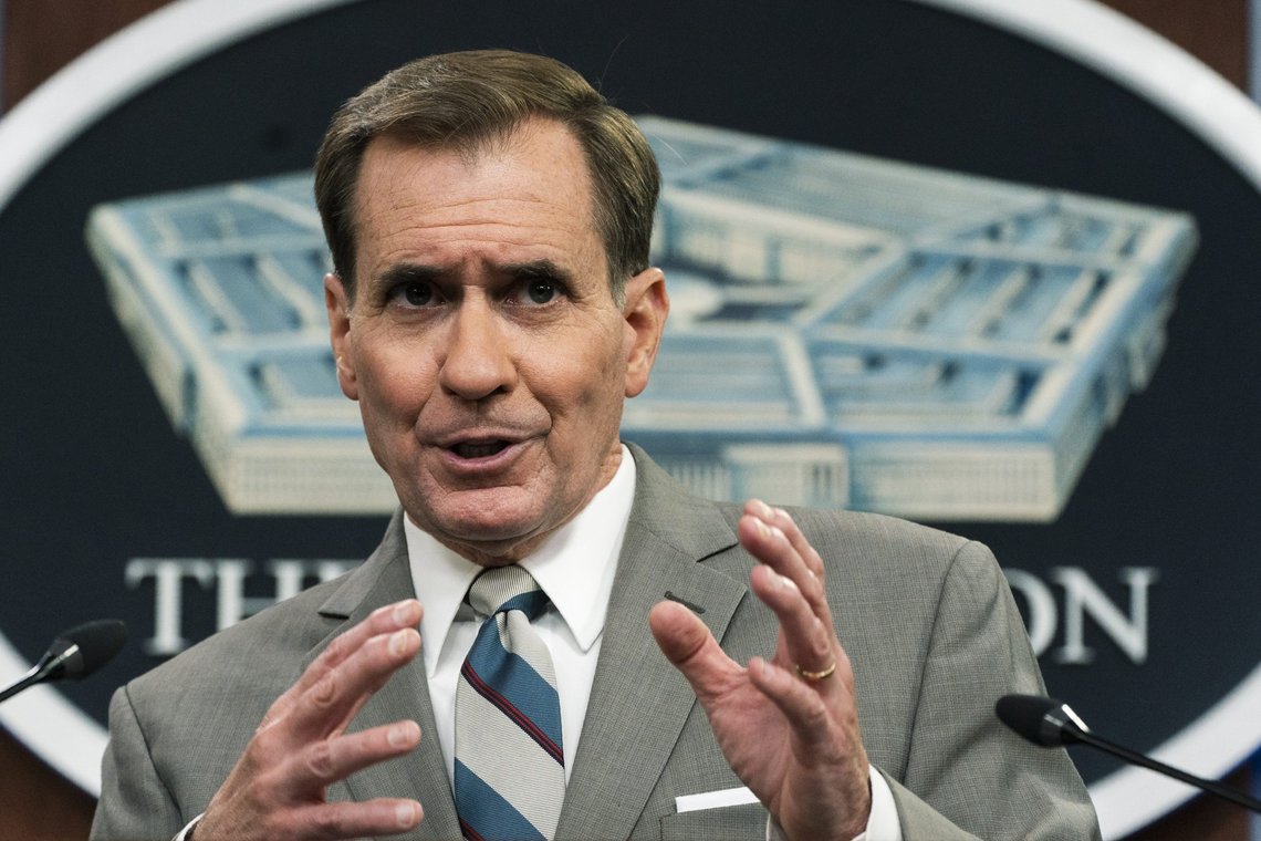 Pentagon spokesman John Kirby speaks about the situation in Afghanistan during a briefing at the Pentagon in Washington, Friday, Aug. 27, 2021. (AP Photo/Manuel Balce Ceneta) Pentagon spokesman John Kirby speaks about the situation in Afghanistan during a briefing at the Pentagon in Washington, Friday, Aug. 27, 2021. (AP Photo/Manuel Balce Ceneta)