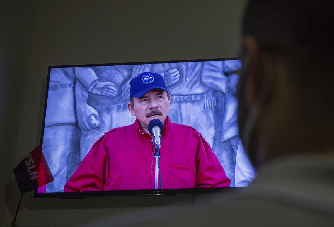 Daniel Ortega, den sosialistiske presidenten i Nicaragua. Foto: Miguel Andres, AP-NTB. Daniel Ortega, den sosialistiske presidenten i Nicaragua. Foto: Miguel Andres, AP-NTB.