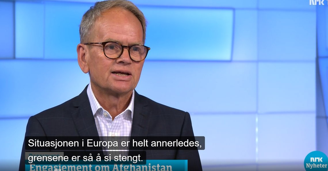 – Grensene er så å si stengt, fastslo NRKs politiske seniorkommentator Magnus Takvam på Dagsrevyen 22. august. Skjermdump, NRK – Grensene er så å si stengt, fastslo NRKs politiske seniorkommentator Magnus Takvam på Dagsrevyen 22. august. Skjermdump, NRK