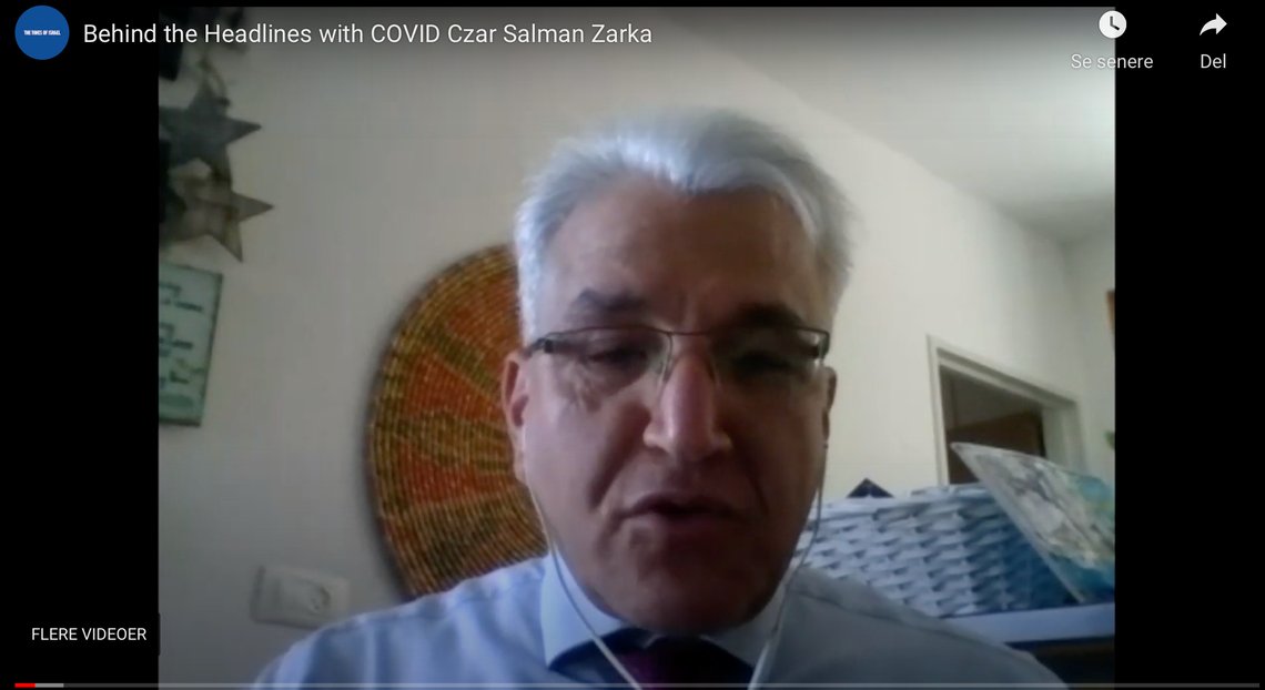 Screenshot: Israels covid-tsar Salman Zarka. Screenshot: Israels covid-tsar Salman Zarka.