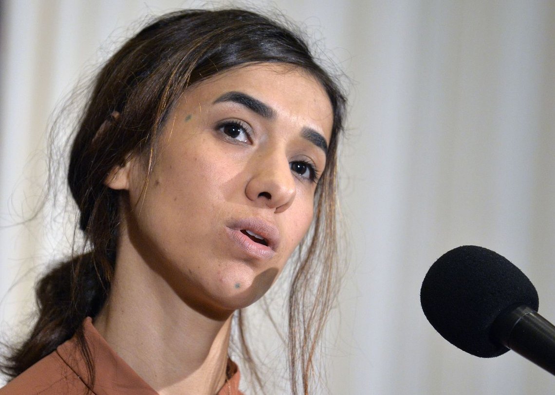 Nadia Murad ble kansellert av Toronto District School Board. Man fryktet at muslimer ville føle seg krenket, og at hennes historie ville føre til islamofobi. Foto: Mike Theiler/ UPI/ Shutterstock/ NTB Nadia Murad ble kansellert av Toronto District School Board. Man fryktet at muslimer ville føle seg krenket, og at hennes historie ville føre til islamofobi. Foto: Mike Theiler/ UPI/ Shutterstock/ NTB