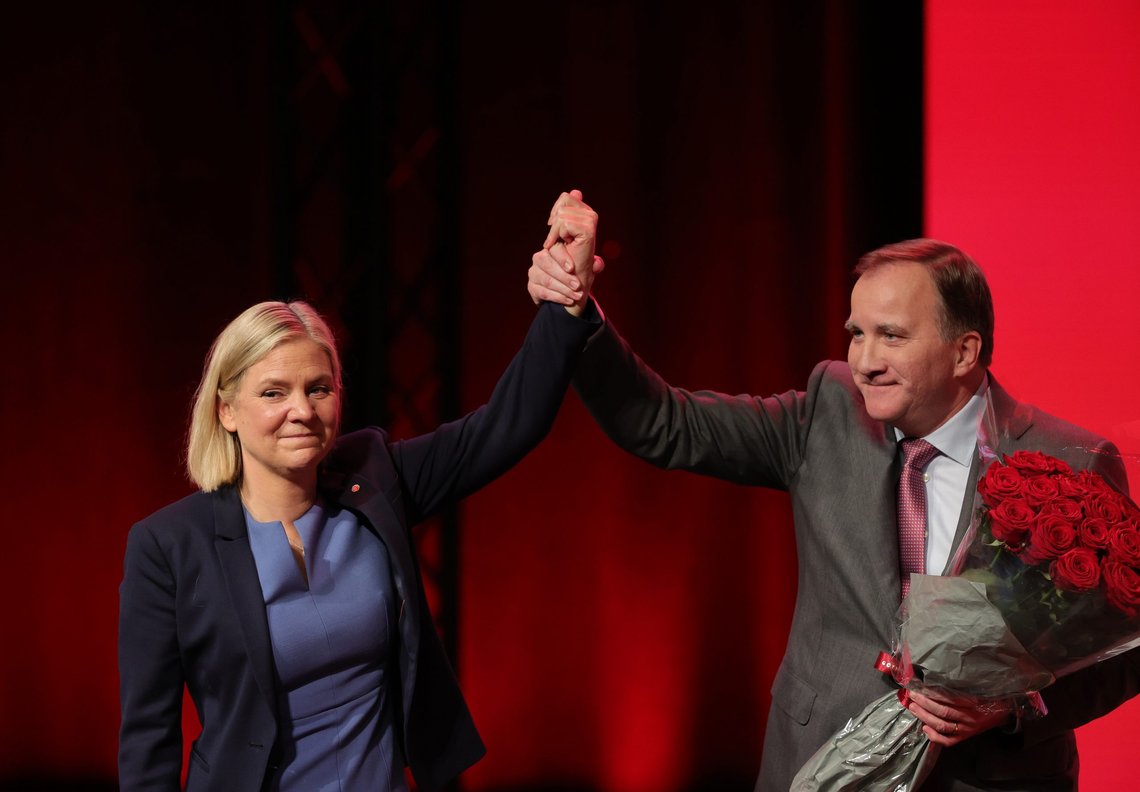 Magdalena Andersson overtok som leder av Socialdemokraterna etter Stefan Löfven 4. november. Nå ventes det at hun også overtar som statsminister. Få tror hun vil få "sju fantastiske år", som Löfven mener han har hatt. Foto: Adam Ihse / TT / NTB Magdalena Andersson overtok som leder av Socialdemokraterna etter Stefan Löfven 4. november. Nå ventes det at hun også overtar som statsminister. Få tror hun vil få "sju fantastiske år", som Löfven mener han har hatt. Foto: Adam Ihse / TT / NTB