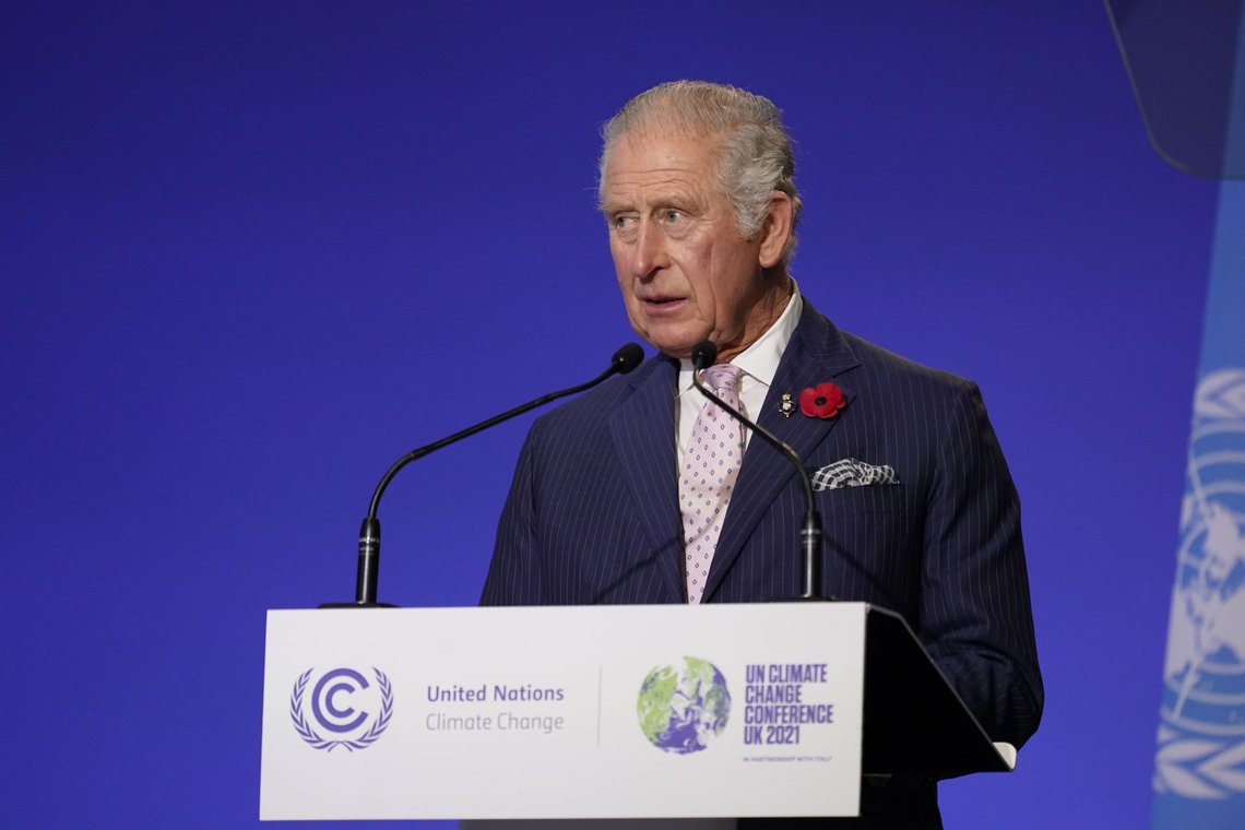 Prins Charles innledningsforedrag på COP26 ble krydret med krigsretorikk for et globalt klimaregime.
Foto: Alberto Pezzali / AP / NTB Prins Charles innledningsforedrag på COP26 ble krydret med krigsretorikk for et globalt klimaregime.
Foto: Alberto Pezzali / AP / NTB
