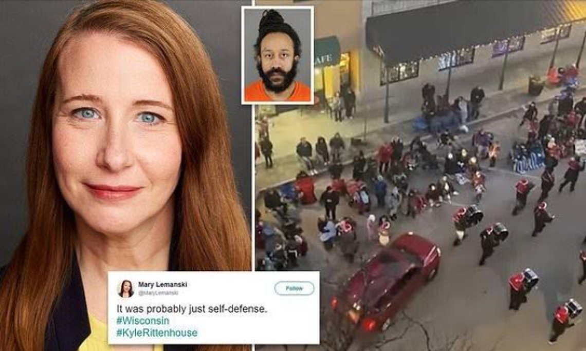Mary Lemanski forsøkte å bruke sarkasme for å latterliggjøre frifinnelsen av Rittenhouse, etter det tragiske angrepet på juleparaden i Waukesha. Skjermdump Twitter/Facebook/Politiets bilder Mary Lemanski forsøkte å bruke sarkasme for å latterliggjøre frifinnelsen av Rittenhouse, etter det tragiske angrepet på juleparaden i Waukesha. Skjermdump Twitter/Facebook/Politiets bilder