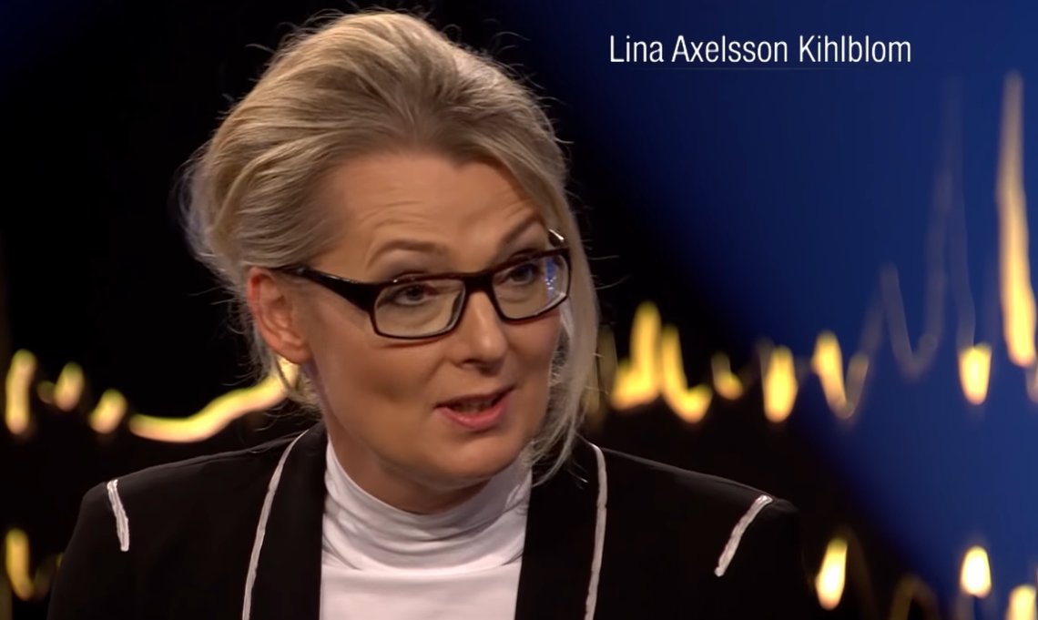 Lina Axelsson Kihlblom (S) er ny minister for høyere utdanning i Sverige. Her fra en opptreden på Skavlan i 2015. Skjermdump video Lina Axelsson Kihlblom (S) er ny minister for høyere utdanning i Sverige. Her fra en opptreden på Skavlan i 2015. Skjermdump video