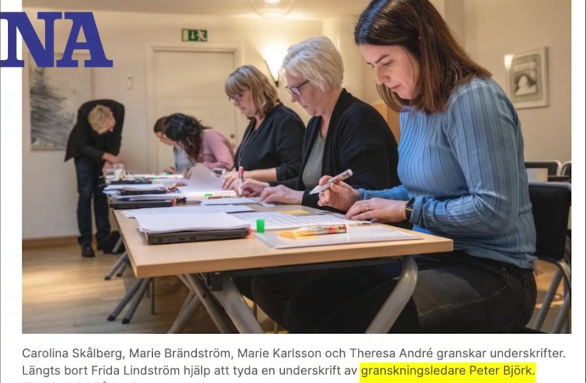 Sosialdemokraten Peter Björk avviste en tredjedel av underskriftene og stoppet dermed folkeavstemningen.
Foto: Skjermbilde Örebropartiets video Sosialdemokraten Peter Björk avviste en tredjedel av underskriftene og stoppet dermed folkeavstemningen.
Foto: Skjermbilde Örebropartiets video