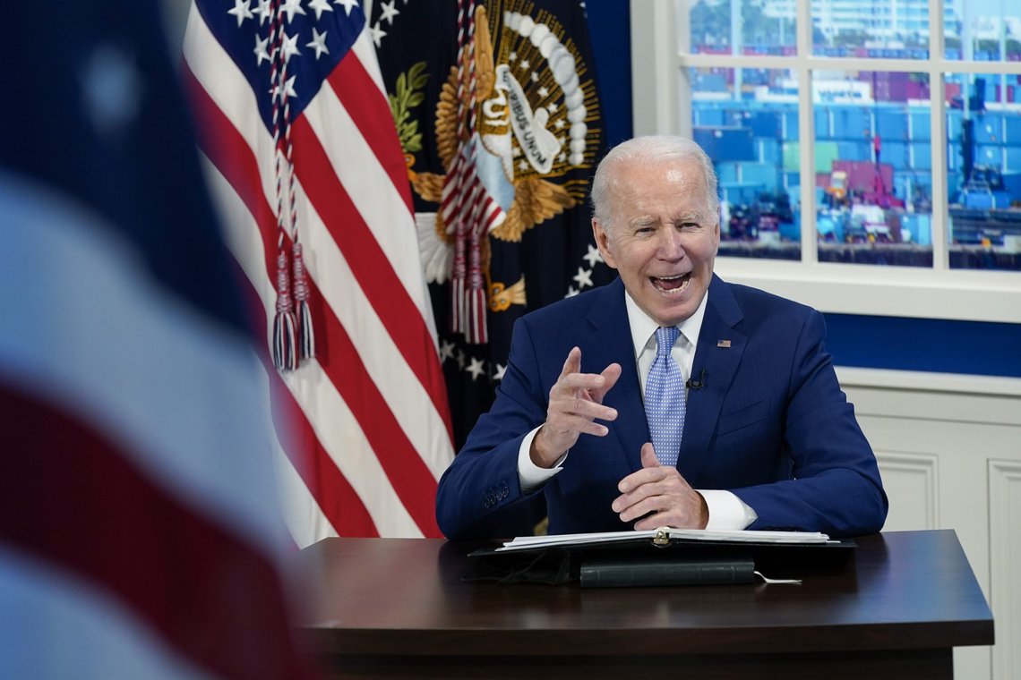 President Joe Biden speaks during a meeting with his task force on supply chain issues, Wednesday, Dec. 22, 2021, in the South Court Auditorium on the White House campus in Washington. (AP Photo/Patrick Semansky) President Joe Biden speaks during a meeting with his task force on supply chain issues, Wednesday, Dec. 22, 2021, in the South Court Auditorium on the White House campus in Washington. (AP Photo/Patrick Semansky)