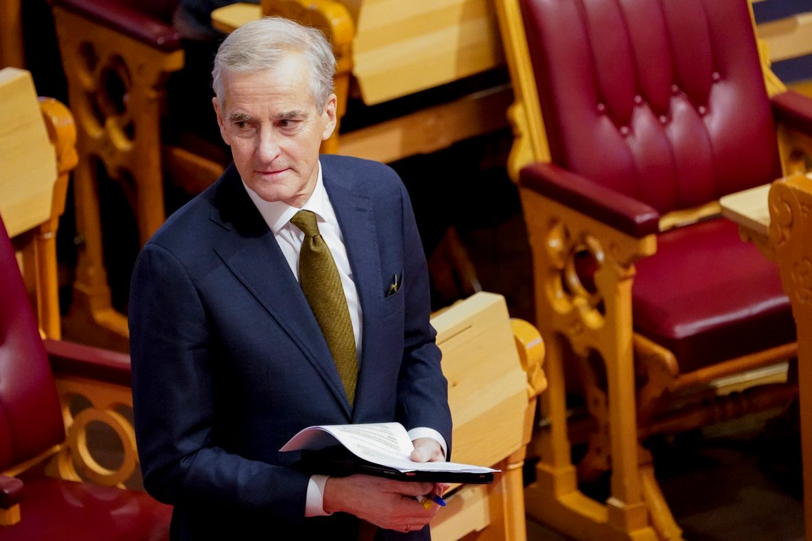 Statsminister Jonas Gahr Støre (Ap) under den muntlige spørretimen i Stortinget onsdag. Foto: Torstein Bøe / NTB Statsminister Jonas Gahr Støre (Ap) under den muntlige spørretimen i Stortinget onsdag. Foto: Torstein Bøe / NTB