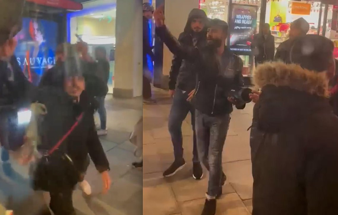 Aggressive menn angriper en buss full av jødisk ungdom. Foto: Stillbilde fra video Aggressive menn angriper en buss full av jødisk ungdom. Foto: Stillbilde fra video