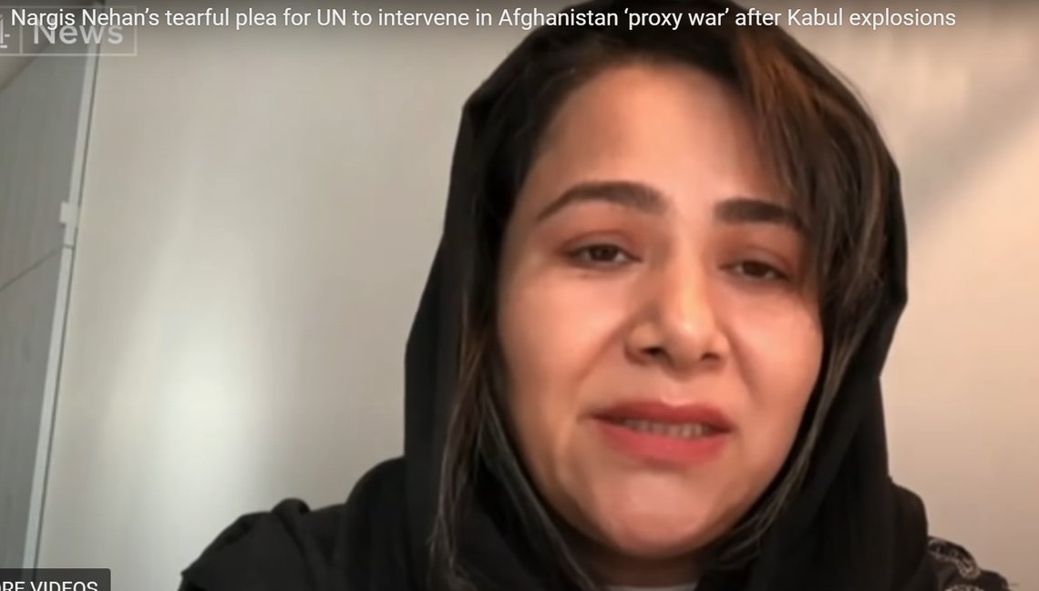 Nargis Nehan har tidligere jobbet for Flyktninghjelpen og ble i august evakuert til Norge av norske myndigheter. Skjermdump: Channel 4 / Youtube Nargis Nehan har tidligere jobbet for Flyktninghjelpen og ble i august evakuert til Norge av norske myndigheter. Skjermdump: Channel 4 / Youtube