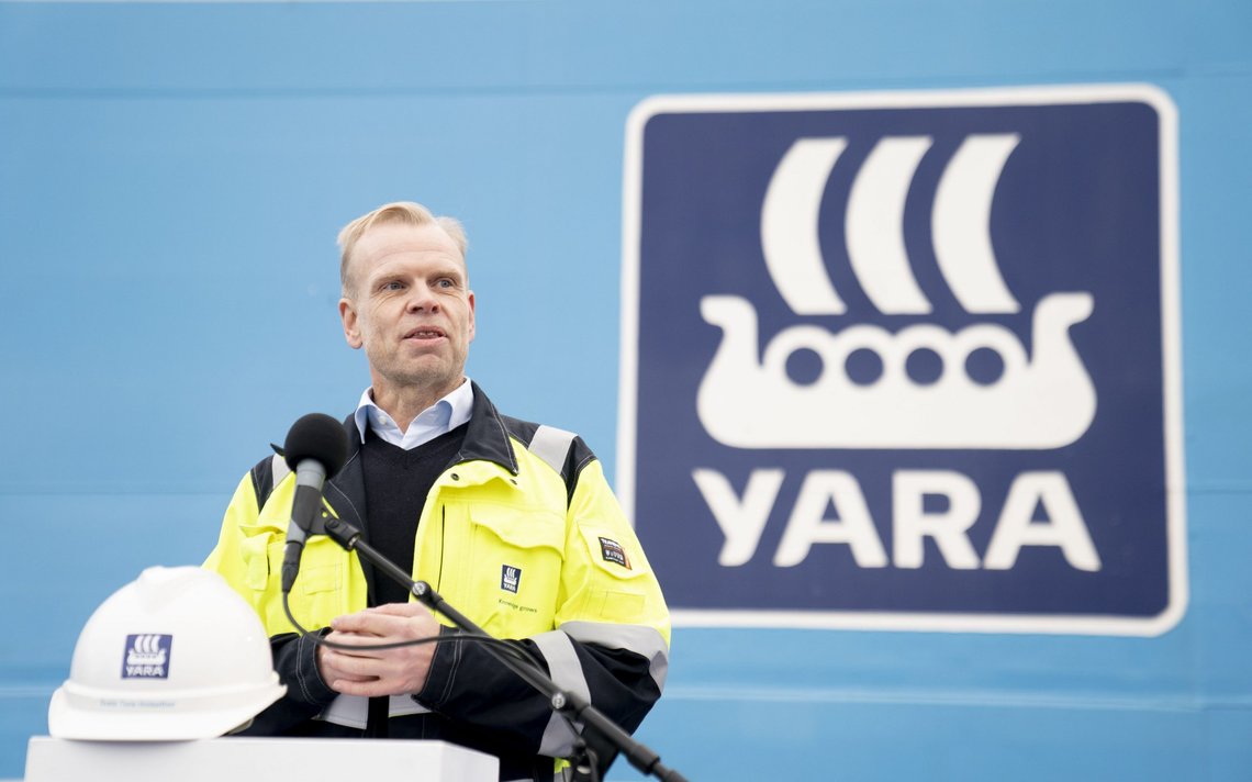 Konsernsjef i Yara, Svein Tore Holsether, opplyser at selskapet stanser innkjøp av kalium fra Hviterussland som følge av de internasjonale sanksjonene mot landet. Foto: Torstein Bøe / NTB Konsernsjef i Yara, Svein Tore Holsether, opplyser at selskapet stanser innkjøp av kalium fra Hviterussland som følge av de internasjonale sanksjonene mot landet. Foto: Torstein Bøe / NTB