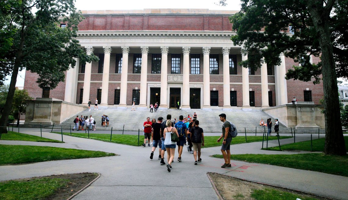 Studenter utenfor Widener Library på Harvard University. Foto: AP /Charles Krupa /NTB Studenter utenfor Widener Library på Harvard University. Foto: AP /Charles Krupa /NTB