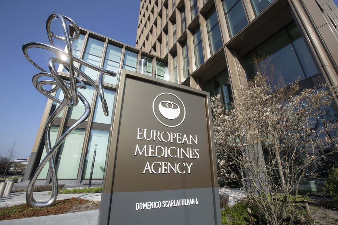 FILE - An exterior view of the European Medicines Agency, EMA, in Amsterdam's business district, Netherlands, on April 20, 2021. The European Union’s drugs regulator was meeting Monday, Dec. 20, 2021 to consider giving the green light to a fifth COVID-19 vaccine for use in the 27-nation bloc by granting conditional marketing authorization to the two-dose vaccine made by U.S. biotech company Novavax. (AP Photo/Peter Dejong, File) FILE - An exterior view of the European Medicines Agency, EMA, in Amsterdam's business district, Netherlands, on April 20, 2021. The European Union’s drugs regulator was meeting Monday, Dec. 20, 2021 to consider giving the green light to a fifth COVID-19 vaccine for use in the 27-nation bloc by granting conditional marketing authorization to the two-dose vaccine made by U.S. biotech company Novavax. (AP Photo/Peter Dejong, File)
