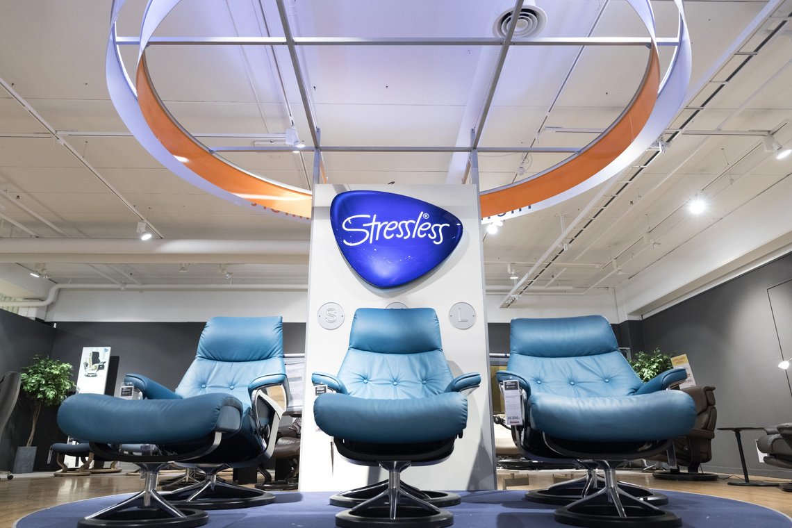 Stolen Stressless produseres av møbelprodusenten Ekornes. Foto: Gorm Kallestad, NTB. Stolen Stressless produseres av møbelprodusenten Ekornes. Foto: Gorm Kallestad, NTB.